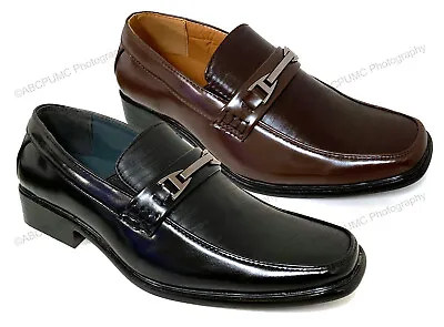 Mens Dress Shoes Fashion Loafers Dual Elastic Slip On Buckle Casual Sizes 6.5-13 • $28.70