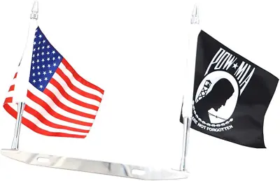 GUAIMI License Plate Flag Mount Double Flag Holder Motorcycle Flags (American Fl • $48.84