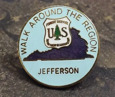 $16.25 • Buy Jefferson VA Walk Around The Region Pin Badge US Forest Service USDA