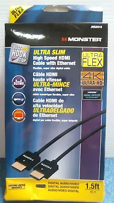 Monster Ultra Slim High Speed HDMI Cable W/ Ethernet  1.5 Ft. (JHIU0018)FS • $15