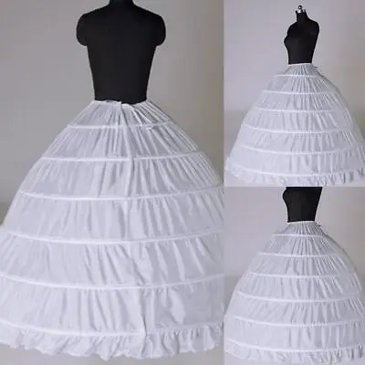 6Hoop Underskirt Ball Gown Long Skirts Petticoat Slips V0Z1 For Wedding. ι☆ • $20.19