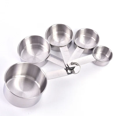 £8.18 • Buy Stainless Steel Measuring Cups And Spoons Set Kitchen Baking Gadget ToolsB_L  F2