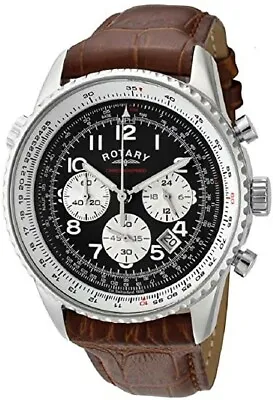 £149.99 • Buy Rotary Men’s Chronospeed Chronograph Brown Leather Strap Watch NEW RRP£189!!!!