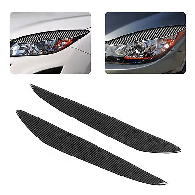 For 2010 2011-2013 Mazda 3 Carbon Fiber Headlights Eyelids Eyebrows Cover Pair • $22.73