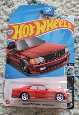 2024 Hot Wheels '89 Mercedes-Benz 560 SEC AMG (red) W/Real Riders SUPER CUSTOM • $17.99