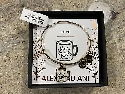$54.64 • Buy Alex And Ani “Mom Fuel” Shiny Gold Charm Bangle New W/Tag Card & Box