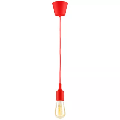 Single Bulb Pendant Light Fabric Insulating Lamp Cord E26/E27 Lamp Holder RED • $9.99