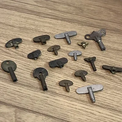 Antique / Vintage Lot Of Clock Keys Or Drum Keys - Old - Lot Of 16 Various Sizes • $10.25