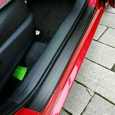 Auto Accessories Glossy Carbon Fiber Vinyl 5D Car Scuff Plate Door Sill Stickers • $26.99