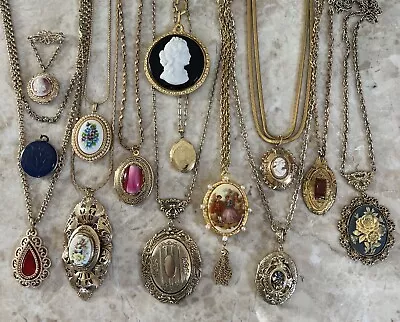 Vintage LOCKET (11) & PENDANT (3) Lot - 14 Pieces - Some Signed • $140