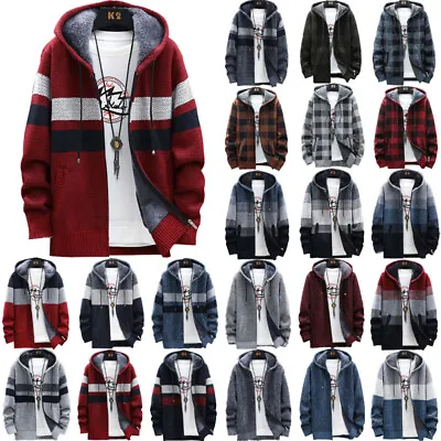 Men Thick Warm Fleece Lined Hooded Hoodie Winter Zip Up Coat Jacket Sweatshirt.﹢ • £27.08