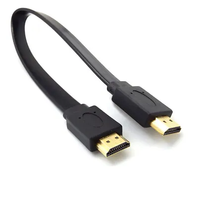 £2.39 • Buy Full HD Short HDMI Male To Male Plug Flat Cable Cord For Audio Video HDTV TV PS3