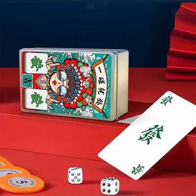 144 Tiles Mahjong Playing Paper Cards Games Accessories Festival Gathering Fun • £8.42