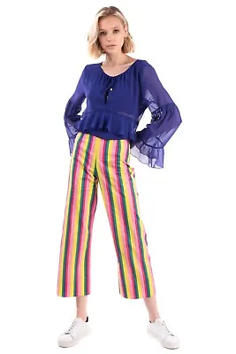 $69.99 • Buy RRP €130 STAUD Trousers Size US 0 Striped Pattern Made In USA