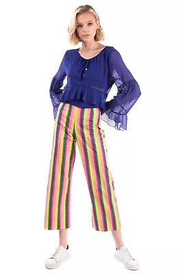 $71.70 • Buy RRP €130 STAUD Trousers Size US 0 Striped Pattern Made In USA