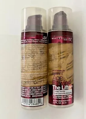 LOT OF 2 MAYBELLINE AGE REWIND THE LIFTER FOUNDATION NATURAL BEIGE 1.0oz EACH • $19.99
