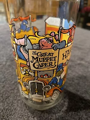  Vintage Muppets 1981 The Great Muppet Caper  Glass Jim Henson Happiness Hotel • $0.99