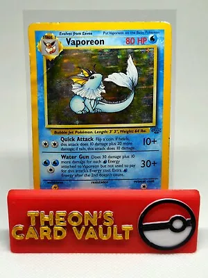 Pokemon TCG: Vaporeon 12/64 Jungle UNLIMITED Holofoil Rare WOTC Heavily Played • $5.49