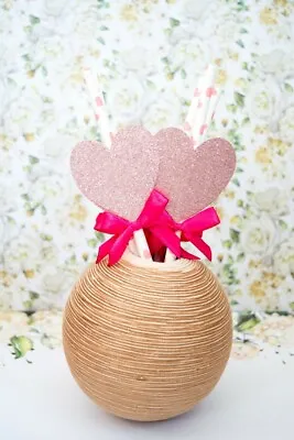 £4.50 • Buy Valentines Day Party Decoration Straws With Heart/ Engagement Table Decoration