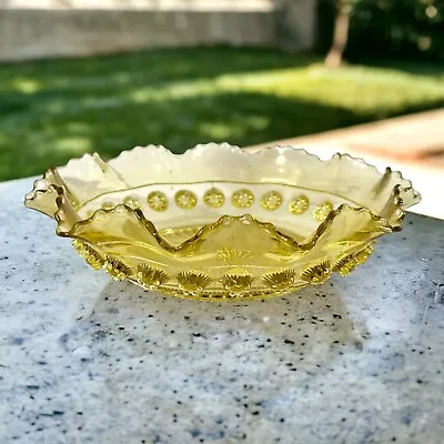 Vintage Davidson 1920's Yellow Pressed Glass Dish / Bowl • £14