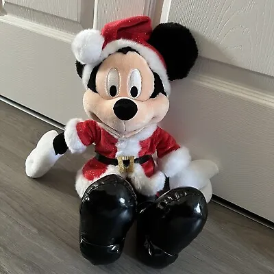 Mickey Mouse Christmas Santa Disney Store Plush Toy • £15