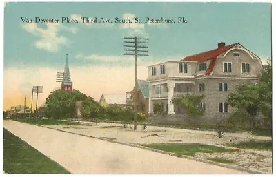 St. Petersburg Florida FL ~ Van Deventer Place On Third Avenue South C.1913 • $4.99