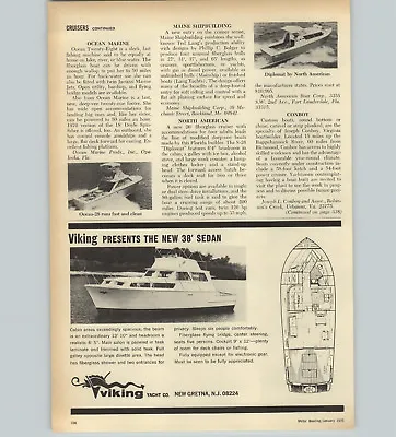 1970 PAPER AD Viking Yacht Co 38' Sedan Motor Boat New Gretna New Jersey NJ • $12.99