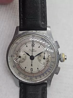 Vintage Landeron 47 3 Button Chronograph Wyco. • $460