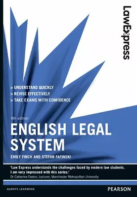 £3.19 • Buy Law Express: English Legal System (revision Guide) By Emily Fin .9781408295373
