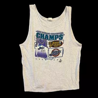 VTG 90s Utah Jazz 1998 NBA Champion Finals Basketball Sports Tank Top T Shirt XL • $9.99