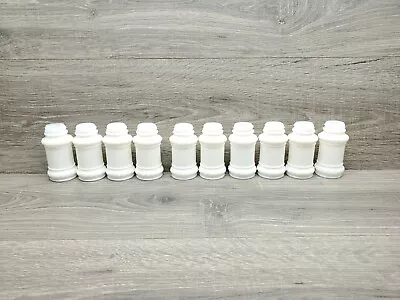 Vtg Lot Of 10 White Milk Glass Spice Jars Rope Edge No Lids NICE  • $25.99