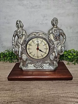 RARE Vintage Cowboy Gilbraltar Mantle Or Table Clock ROY ROGERS POWERS ON • $40