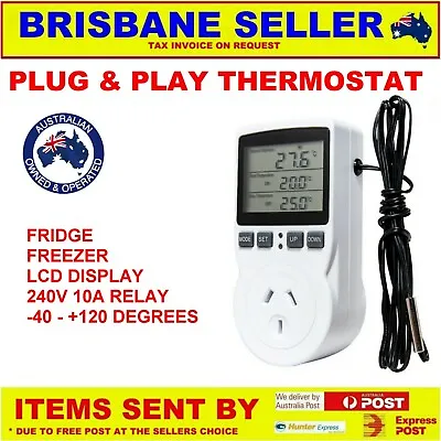 $34.99 • Buy 240v Fridge Freezer Temperature Controller Thermostat Digital Brand 10a