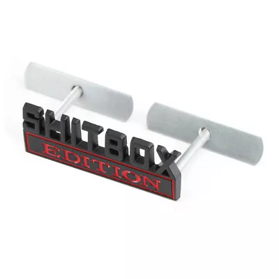 Black Red SHITBOX EDITION Front Grille Bumper Emblem For Tacoma Tundra F150 Ram • $12.59