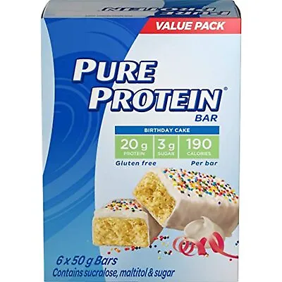 Pure Protein Bars Gluten Free Snack Bar Birthday Cake • $21.69