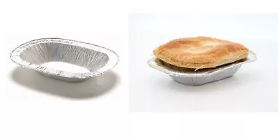 £6.95 • Buy Steak Pie Meat Foil Dishes Cases Individual Fruit Tin Case Oblong Chip Shop