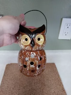 Vintage Ceramic Owl Candle Lantern • $25