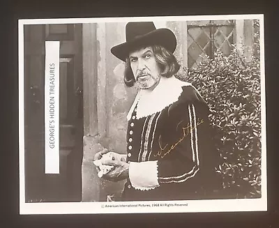 VINCENT PRICE Signed Autograph 8x10 B&W In Gold Ink -  WITCHFINDER GENERAL  • $250