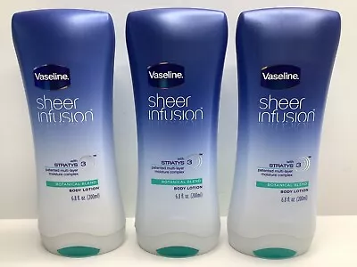 Lot Of 3 VASELINE SHEER INFUSION BOTANICAL BLEND BODY LOTION 6.8oz • $58.99