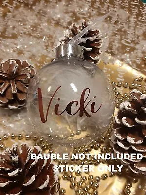 £1.39 • Buy Personalised Custom Name Vinyl Stickers For Bauble Christmas Glass Decoration