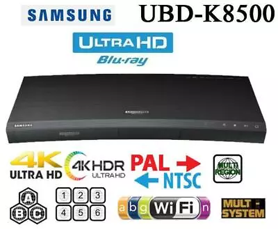 SAMSUNG UBD-K8500 4K Region Free DVD BD ZONE ABC Blu-Ray Disc Player 3D WIFI ALL • $499.99