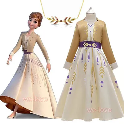 2019 New Released Girls Frozen 2 Anna Costume Party Birthday Dress 3-12 Years • $29.95