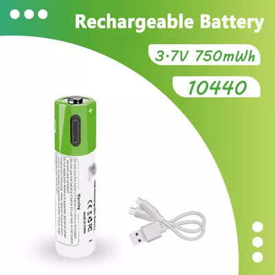 Brand New USB 10440 Rechargeable Battery 3.7V 750mWh Type C Cable Charger Toy • £53.98
