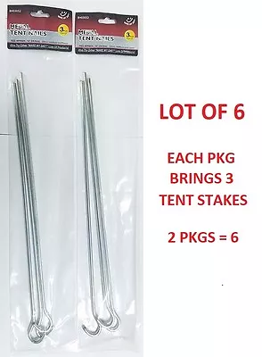 LOT OF 6 Or 12 Metal Tent Nails 12  Ground Stakes Camping Outdoors Garden Hooks • $9.45