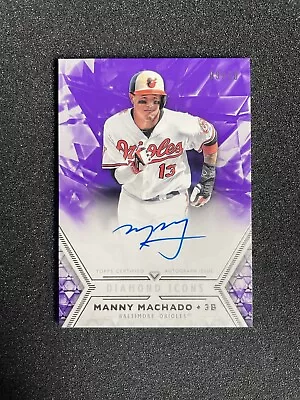 2018 Topps Diamond Icons Manny Machado Purple Autograph Auto #9/10 Orioles SSP • $0.99