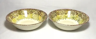 VERNONWARE ~ (2) Vintage Sponge Edged Ceramic SERVING BOWLS (Hawaiian Coral) • $36