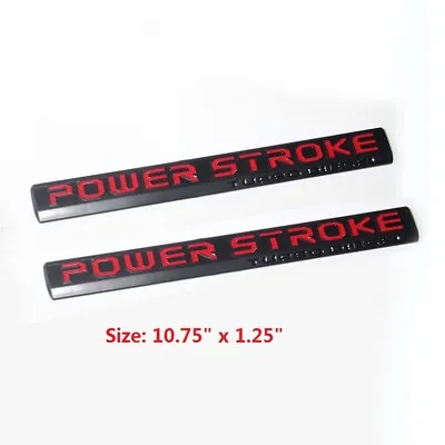 2x OEM Powerstroke Emblem Turbo Badge Fits F250 F350 6.0L 6.7L 7.3L Black Red • $30.75