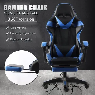 Gaming Chair Office Chair Computer Executive Chairs Seating Footrest Racer • $116.99