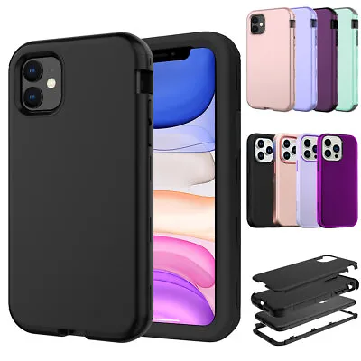 For IPhone 11 12 13 14 Pro Max 8 7 SE 2022/2020 Case Heavy Duty Shockproof Cover • $11.99