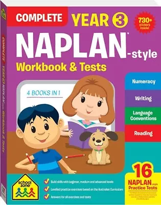 Complete Year 3 Naplan*-style Workbook & Tests (new Cover) By Hinkler Pty Ltd... • $19.99